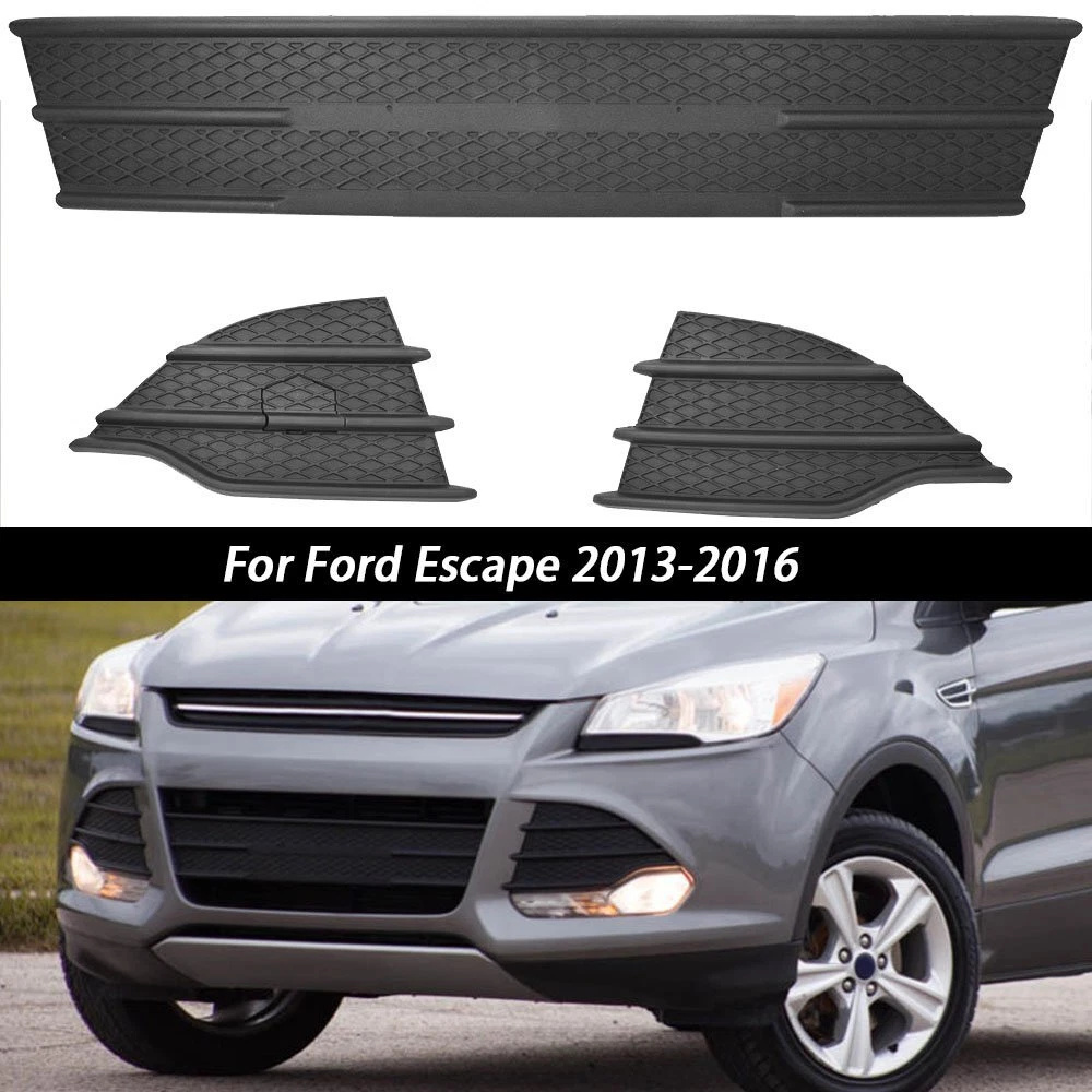 Kit parrilla inferior de bómper y tapas de neblinera (3 piezas) — Ford Escape 2013-2016
