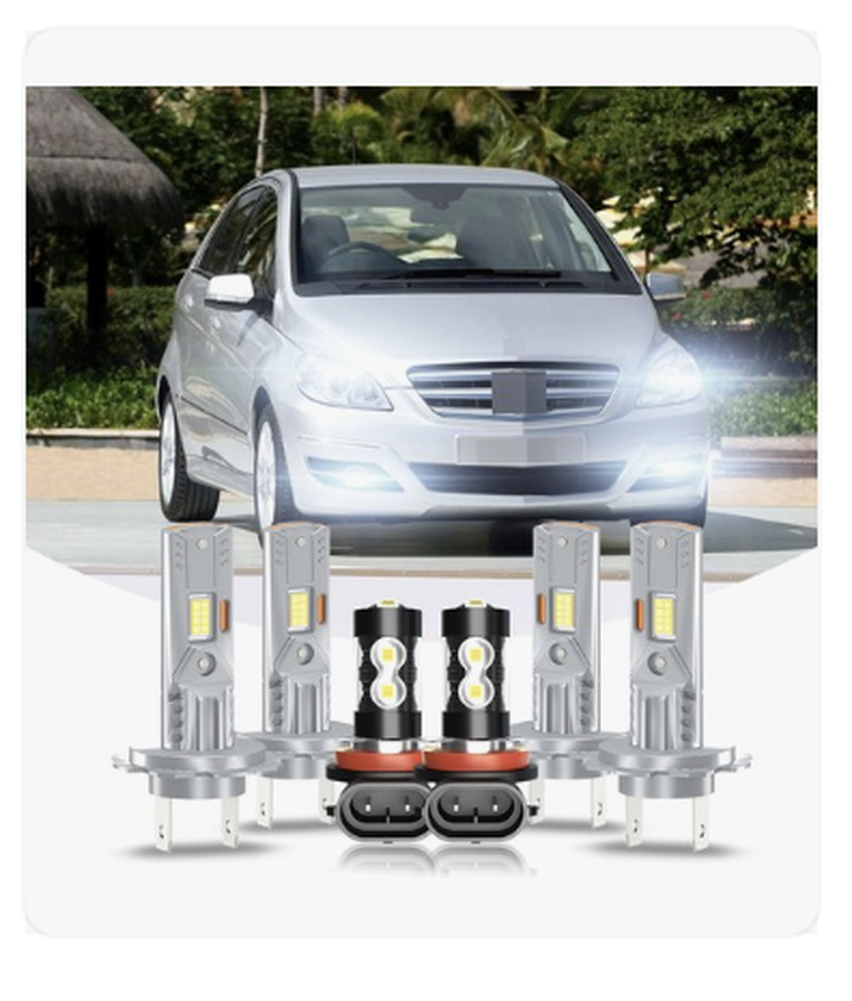 Kit de 6 bombillos LED H7 para luz baja, alta y neblinera — Universal · vehículos sin monitoreo CAN-BUS